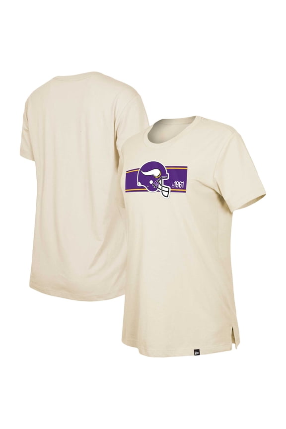 Women's New Era Tan Minnesota Vikings Third Down Historic T-Shirt