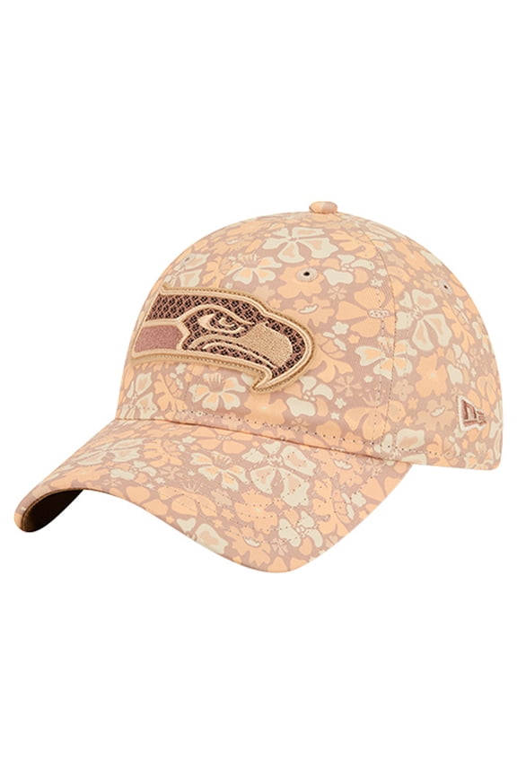 Women's New Era Tan Seattle Seahawks Floral 9TWENTY Adjustable Hat