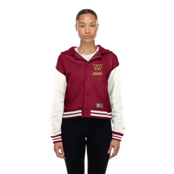 Women's New Era Washington Commanders Burgundy Throwback Full-Snap Hooded Jacket
