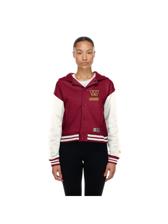 Women's New Era Washington Commanders Burgundy Throwback Full-Snap Hooded Jacket