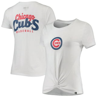 Women's Chicago Cubs Soft as a Grape Royal Maternity Side Ruche Scoop Neck  T-Shirt