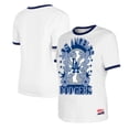 thumbnail image 1 of Women's New Era White Los Angeles Dodgers Oversized Ringer T-Shirt, 1 of 5