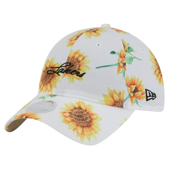 Women's-New Era  White Los Angeles Lakers Adventure Flower 9TWENTY Adjustable Hat