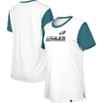 thumbnail image 1 of Women's New Era White/Midnight Green Philadelphia Eagles Third Down Colorblock T-Shirt, 1 of 3