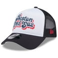 thumbnail image 1 of Women's New Era White/Navy Boston Red Sox Throwback Team Foam Front A-Frame Trucker 9FORTY Adjustable Hat, 1 of 6