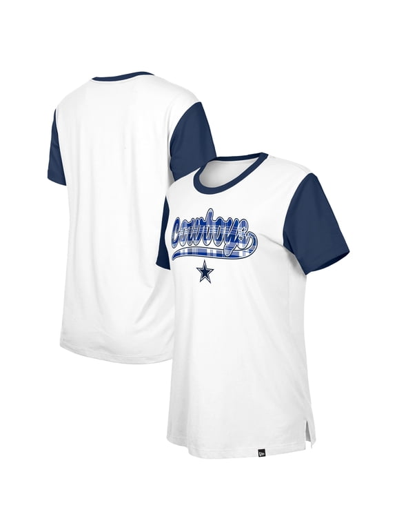 Women's New Era White/Navy Dallas Cowboys 3rd Down T-Shirt
