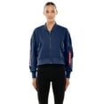 thumbnail image 1 of Women's New Era x Alpha Industries Navy Atlanta Braves Cropped Full-Zip Jacket, 1 of 4