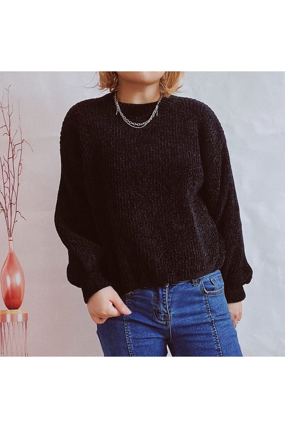 Women's New Fall/Winter Solid Color Casual Round Neck Sleeve Knit Sweater Long Pullover Sweaters for Women to Wear with Hood Seaman Sweater Garment Dyed We Last Eight Days Sweater Running Sweater Men