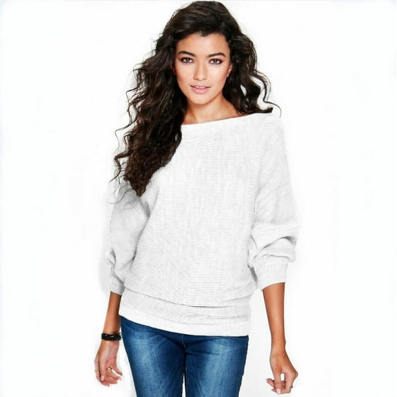 Women's New Fashion Loose Dolman Sleeve Knitted Sweater