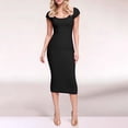 thumbnail image 1 of Women's New Fashionable One Line Ribbed Long Slim Dress Translucent Dresses for Women Swing Casual Dress Dresses for Women Casual Summer with Sleeves Women's Casual Dresses Womens Dresses Summer Long, 1 of 4