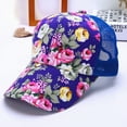 thumbnail image 1 of Women's New Flower Printing Sun Protection All-Match Baseball Cap Purple One Size, 1 of 5