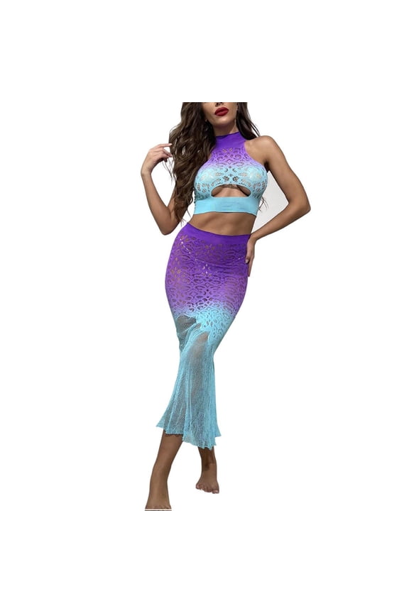 Women's New Gradient Hollow Fishnet Lingerie Set Stylish Underwear Collection Soft Bras & Bralette Combo Trendy 2025 Intimate Wear Comfy Brassiere Set