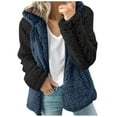 thumbnail image 1 of Women's New Hooded Sherpa Jacket Women Casual Winter Fluffy Warm Soft Coat Zip Up Hooded Sweatshirt Jacket Coat Outwear, 1 of 6