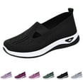 thumbnail image 1 of Women's New Large Size Casual Mesh Slip-on Women's Shoes Soft Sole Breathable Fashion Mother Shoes Pink qILAKOG Size 6.5, 1 of 7