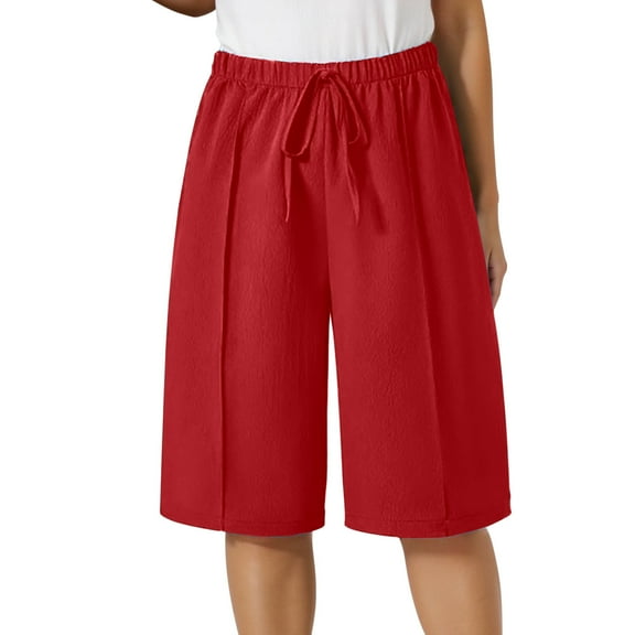 Women's New Loose And Comfortable Solid Color Casual Five Quarter Pants