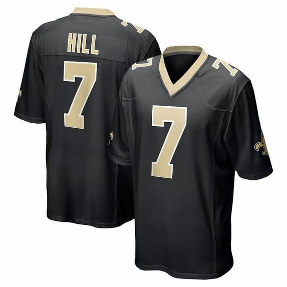 Women's New Orleans Hill 7 Black Stitched T-Shirts Sports Player Game Top, Medium