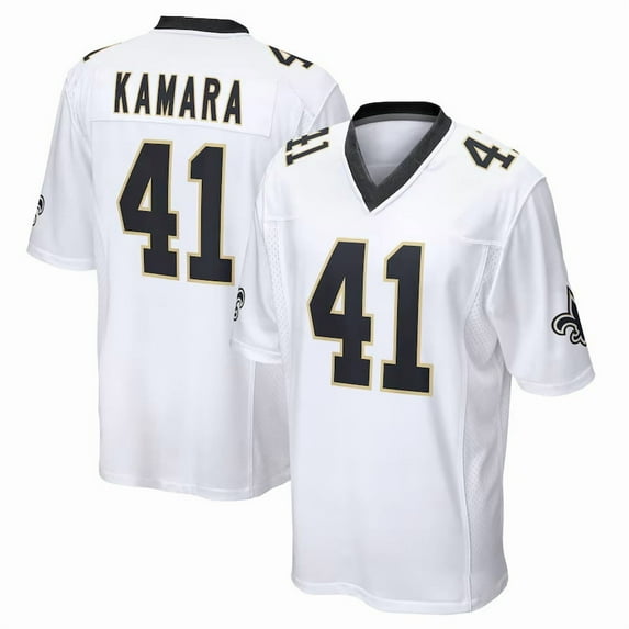 Women's New Orleans Kamara 41 White Stitched T-Shirts Sports Player Game Top, Medium