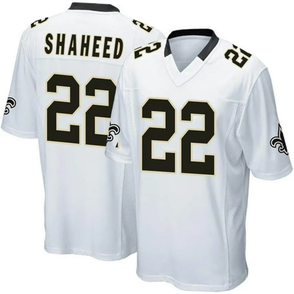Women's New Orleans Shaheed 22 White Stitched T-Shirts Sports Player Game Top, XX-Large