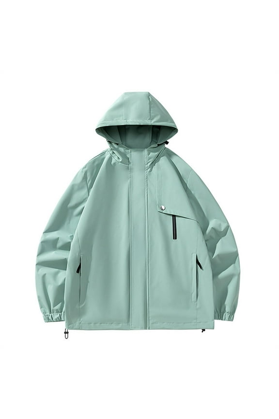 Women's New Outdoor Work Baggy Trend Hooded Solid Color Jacket Jacket