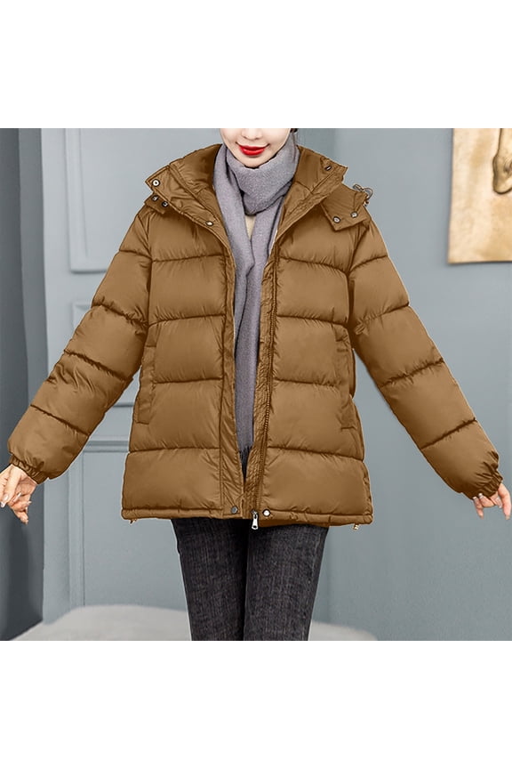 Women's New Down Padded Jacket Short Padded Jacket Loose Winter Thick Bread Coat Coat Padded Jacket Maternity Hoodie Olive Coat Women Jacket with Hood for Women Ladies Jackets Women Jackets And Coats