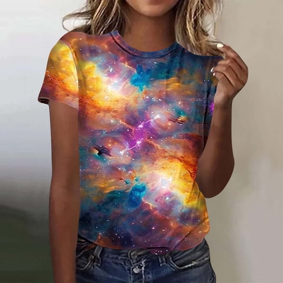 Women's New Short-sleeved Round Head Set Casual Printed Fashion