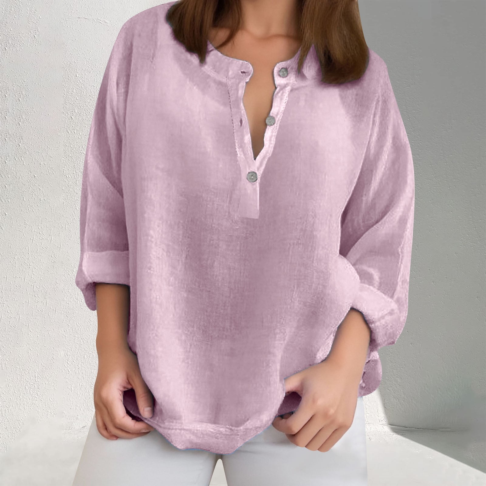 Three-color casual loose lazy style shirt dress