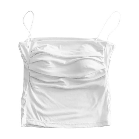 Women's New Solid Color Low-cut With Breast Pad Casual Top