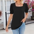 thumbnail image 1 of Women's New Spring And Summer Round Neck Shirt Popular Button Decoration Short Sleeved T Top Casual T Shirt for Women Womens T Shirts Casual Short Sleeve Tee Shirt Women Womens Athletic Shirts Short, 1 of 7