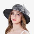 thumbnail image 1 of Women's New Summer Fisherman Hat Sun Hat Elegant Temperament Sunshade Hat Large Brim Sunscreen Hat French Hats Teens Christmas Girls Tan Hats for Women Stylish Women Ladies Stretch Hats Sequin Hats, 1 of 3