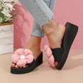 thumbnail image 1 of Women's New Summer One-line Fivel Flower Slippers Wear Fashionable Beach Sandals Slippers Summer Sandals Pink 39, 1 of 7