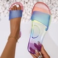 thumbnail image 1 of Women's New Summer One-line Flat Clear Jelly Candy Beach Slippers Sandals for Women Multicolor 41, 1 of 8