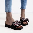 thumbnail image 1 of Women's New Summer One-line Floral Over Flat Sandals Sandals for Women Black 37, 1 of 8