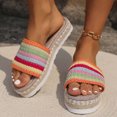 thumbnail image 1 of Women's New Summer Plus-size Striped Fashion Trend One Slippers Sandals Sandals for Women Multicolor 42, 1 of 8