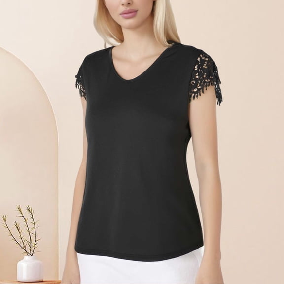 Women's New V Neck Lace Sleeve Patchwork T Shirt Women Summer Summer Woman Shirts Long Sleeve Comfort Tan Raglan Shirt Women Tunic Raglan T Shirts Women Large Running Tops Women Stripe Shirt Opaque