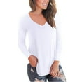 thumbnail image 1 of Women's New V-neck Long-Sleeved Ladies T-shirt, 1 of 2