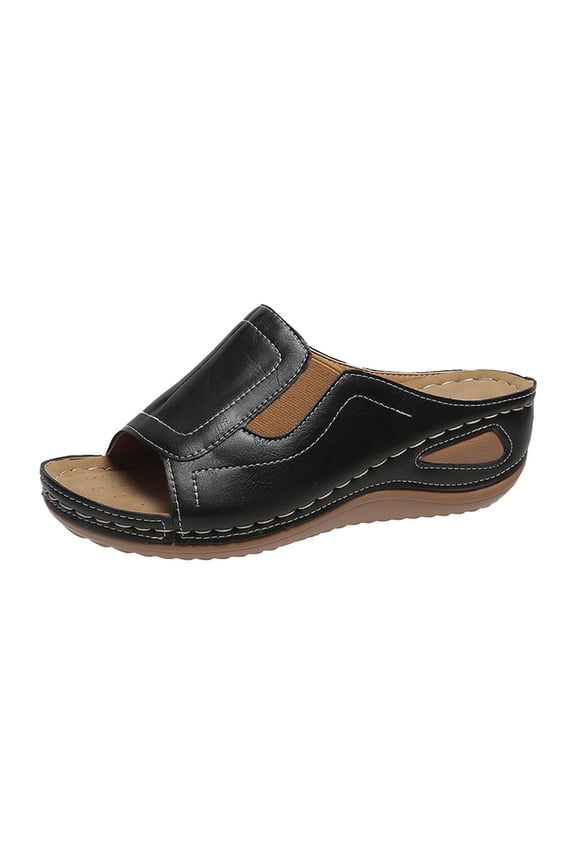 Women's New Wedge High Heel Fish Mouth Stitched Sandals