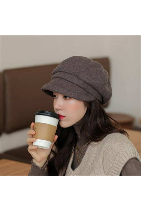 Women's Newsboy Cap Visor Beret Hats Soft Panels Vintage Cabbie Hat Octagonal Winter Hat Cap