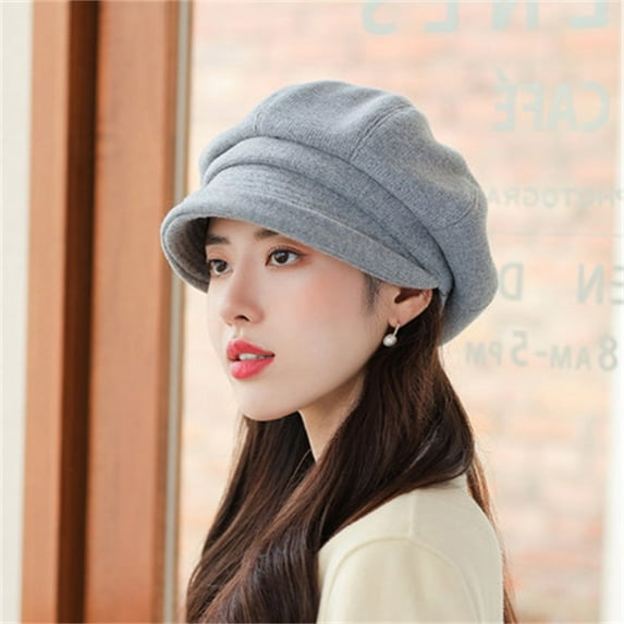 Women's Newsboy Cap Visor Beret Hats Soft Panels Vintage Cabbie Hat Octagonal Winter Hat Cap