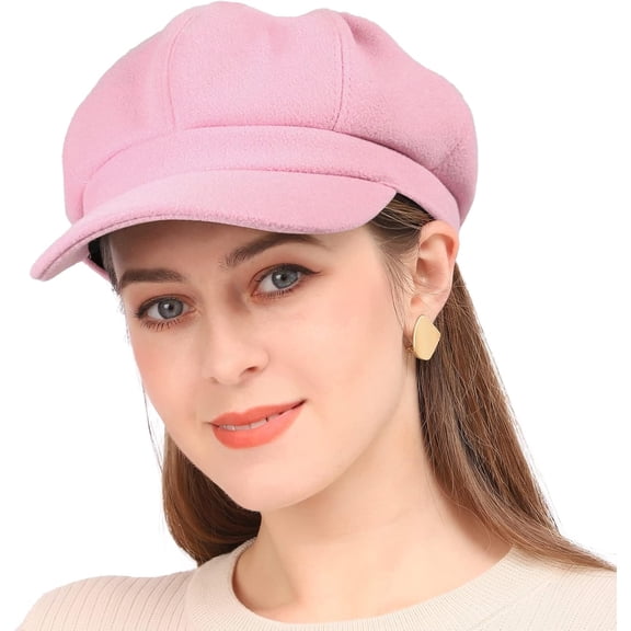 Women's Newsboy Hats Fall Wool Cabbie Beret Tweed Girls Paperboy Cap 1pcs