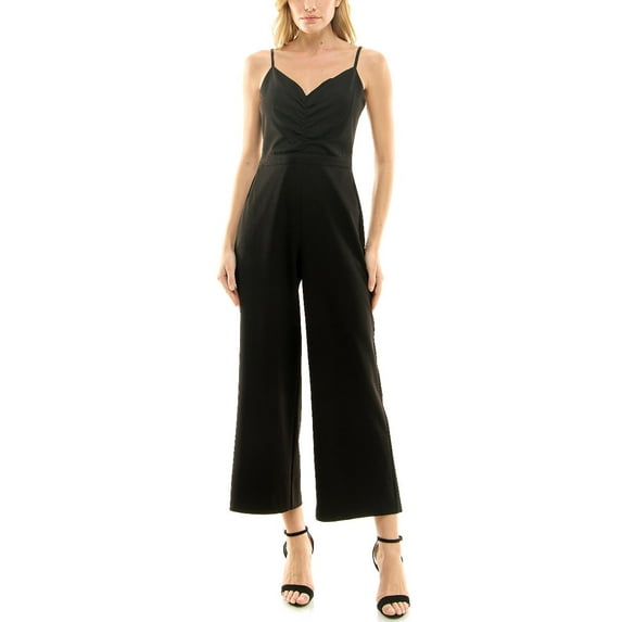 Women's Nicole Miller Sweetheart Neck Spaghetti Strap Jumpsuit Color: Black Size: 14