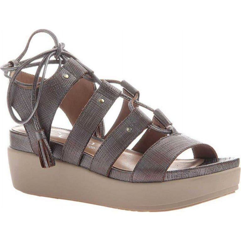 Nicole Womens Tris 2 Leather Caged Wedge Sandals
