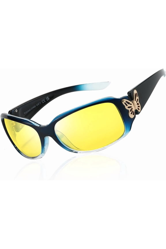 Women's Night Vision Glasses for Driving - Polarized Yellow Lens Reduce Headlights Glare NV022