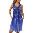 thumbnail image 1 of Women's Nightgown Sleeveless Nightshirt V Neck Chemise Soft Print Night Dress Sleepwear Blue XXL, 1 of 5