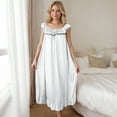 thumbnail image 1 of Women's Nightgown V-neck Chemise Sleepwear Lace Nightwear Soft Nightdress for Women White Free Size, 1 of 7