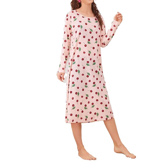 Women's Nightgowns Long Sleeve Tee Night Dress M(6)