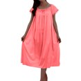 thumbnail image 1 of Women's Nightgowns Short Sleeve Night Dress Victorian Lace Trim Ruffled Sleep Shirt Square Neck Loose Long Night Gown Sleepwear Free Size, 1 of 6