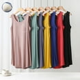 thumbnail image 1 of Women's Nightgowns and Sleepshirts New Summer Pajamas for Women Sleeveless Sleepdress with Built in Bra Casual Round Neck Nightgowns Sleepwear New Yellow XL, 1 of 4