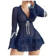 thumbnail image 1 of Women's Nightgowns & Sleepshirts Underwear Robe Chemise Sleepwear Blue M, 1 of 9