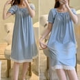thumbnail image 1 of Women's Nightgowns & Sleepshirts Women Sleep Dress Ladies Gowns Sleepwear,Blue Women Nightgowns & Sleepshirts 2XL, 1 of 8