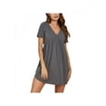 thumbnail image 1 of Women's Nightgowns V Neck Short Sleeve Sleepwear Plus Size Pajamas Dress, 1 of 4